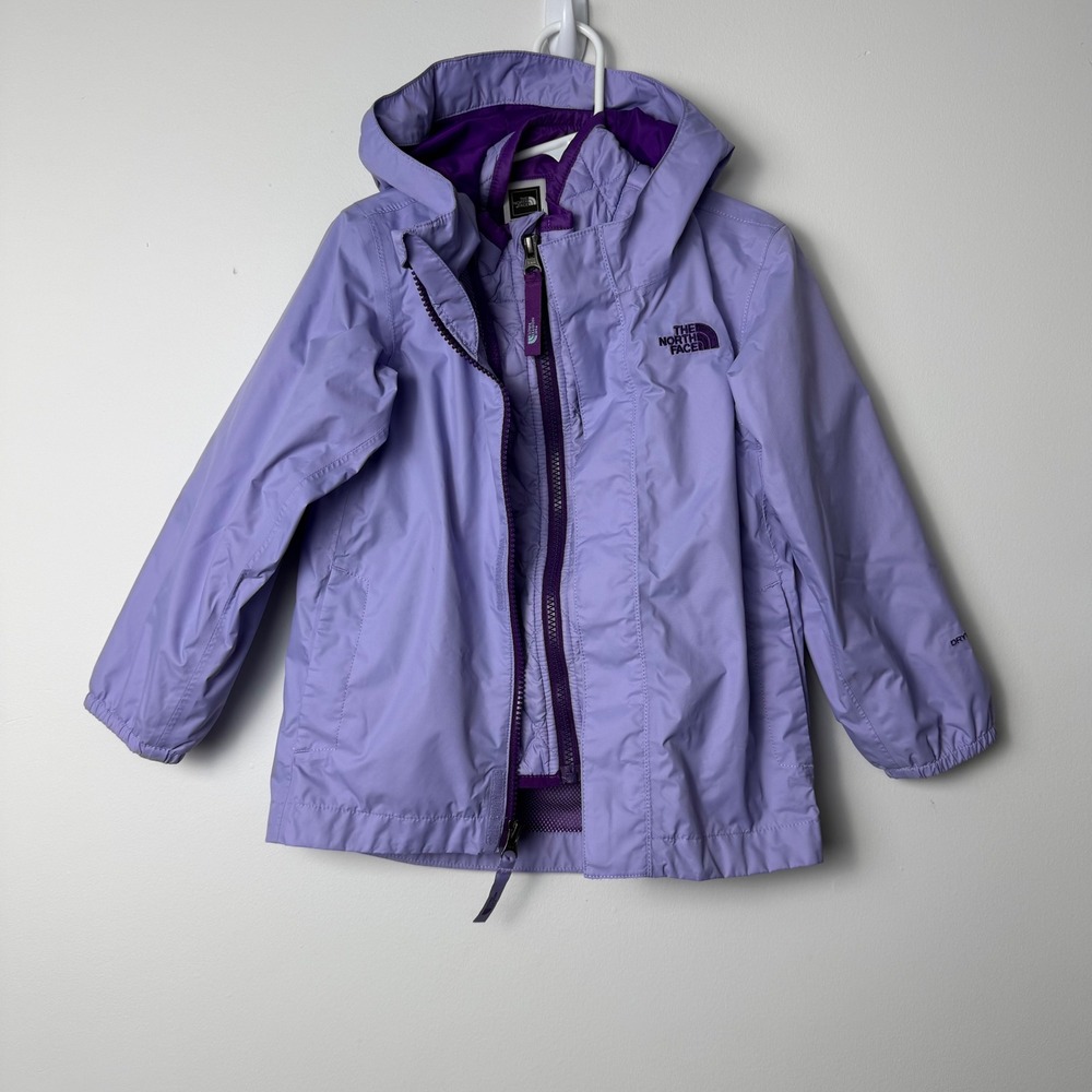 The North Face Toddler Girls Purple 3-in-1 Jacket Vest 4T Rain Coat NF00CP8X
